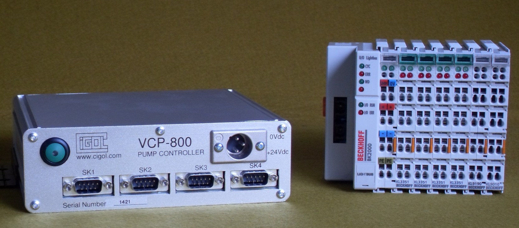 Photograph of VCP-800 and Beckhoff i/o